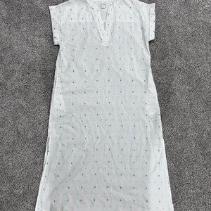 Kate Landry White Multicolor Polka Dots Side Slit Maxi Dress Pockets Size Small